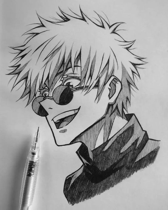 Desenho de Anime para Desenhar de personagem sorrindo fácil e bonito