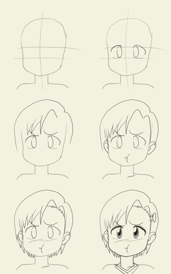 Desenho de Anime para Desenhar de várias expressões fácil e bonito
