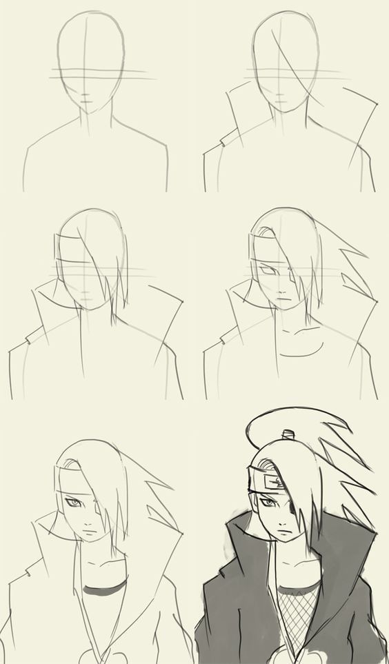 Desenho de Anime para Desenhar de personagem em etapas fácil e bonito