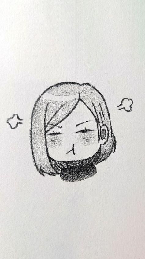 Desenho de Anime para Desenhar de garota fazendo careta fácil e bonito