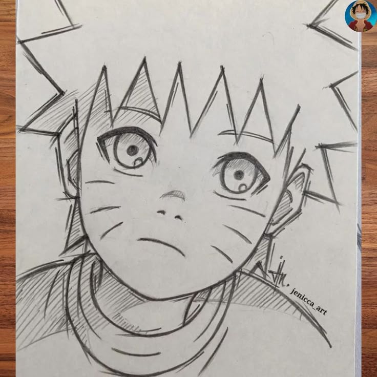 Desenho de Anime para Desenhar do Naruto olhando fácil e bonito