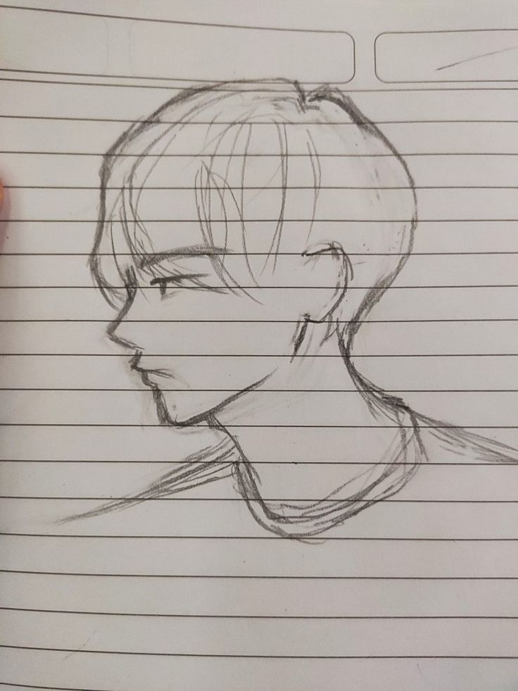 Desenho de Anime para Desenhar de personagem masculino perfil