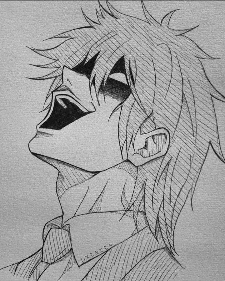 Desenho de Anime para Desenhar de personagem sorridente fácil e bonito