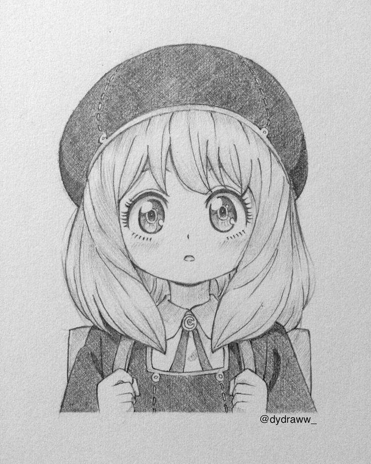 Desenho de Anime para Desenhar de menina com mochila bonito