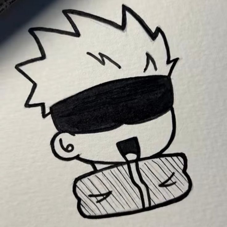 Desenho de Anime para Desenhar de personagem feliz com faixa