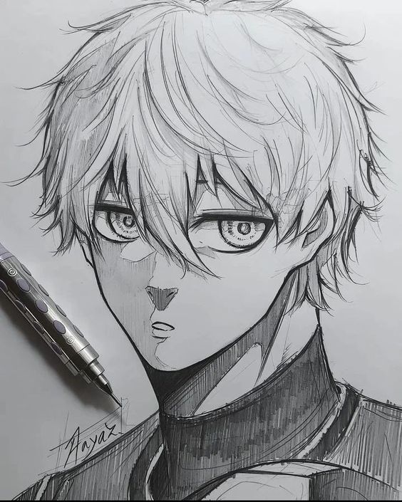 Desenho de Anime para Desenhar de personagem com cabelo claro