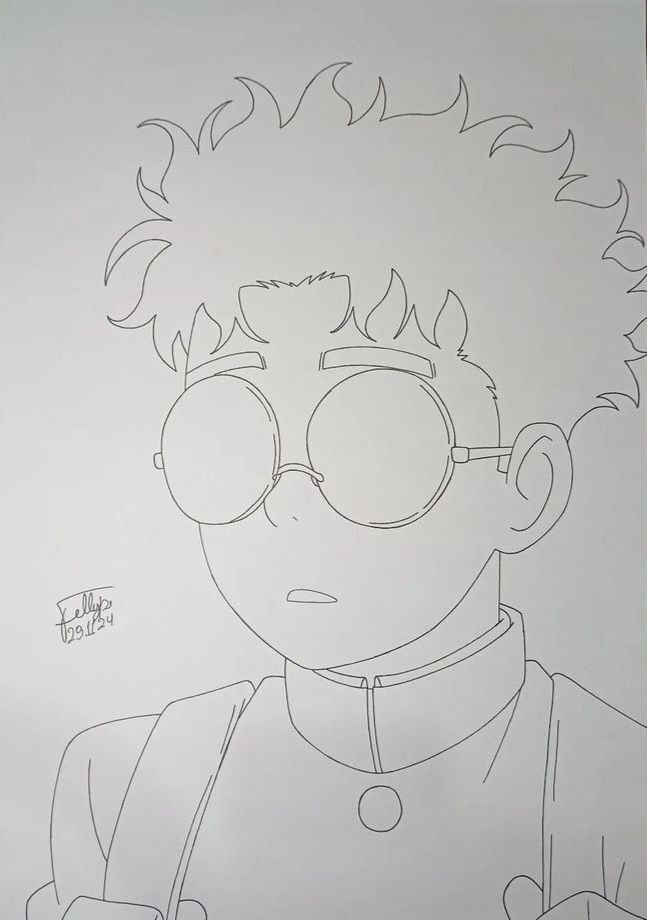 Desenho de Anime para Desenhar de personagem com óculos fácil e bonito