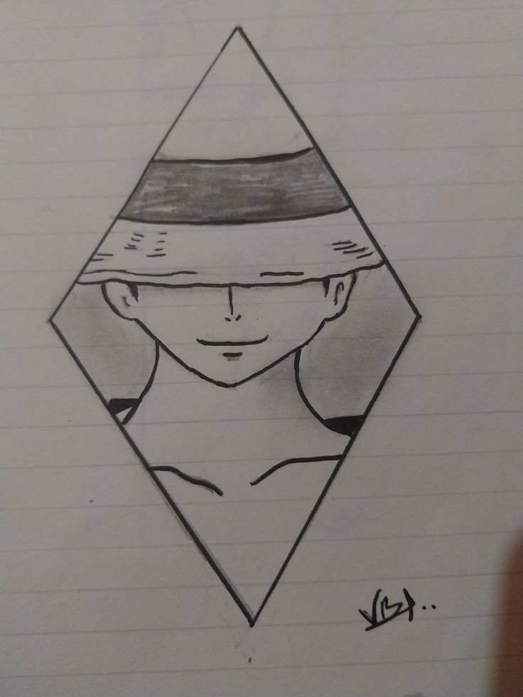 Desenho de Anime para Desenhar de personagem com chapéu