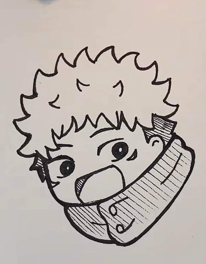 Desenho de Anime para Desenhar de personagem com cabelo bagunçado