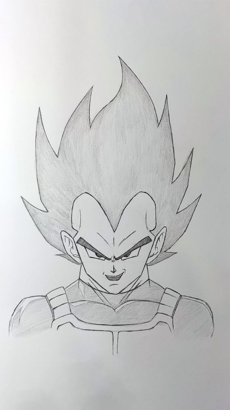 Desenho de Anime para Desenhar do Vegeta fácil e bonito