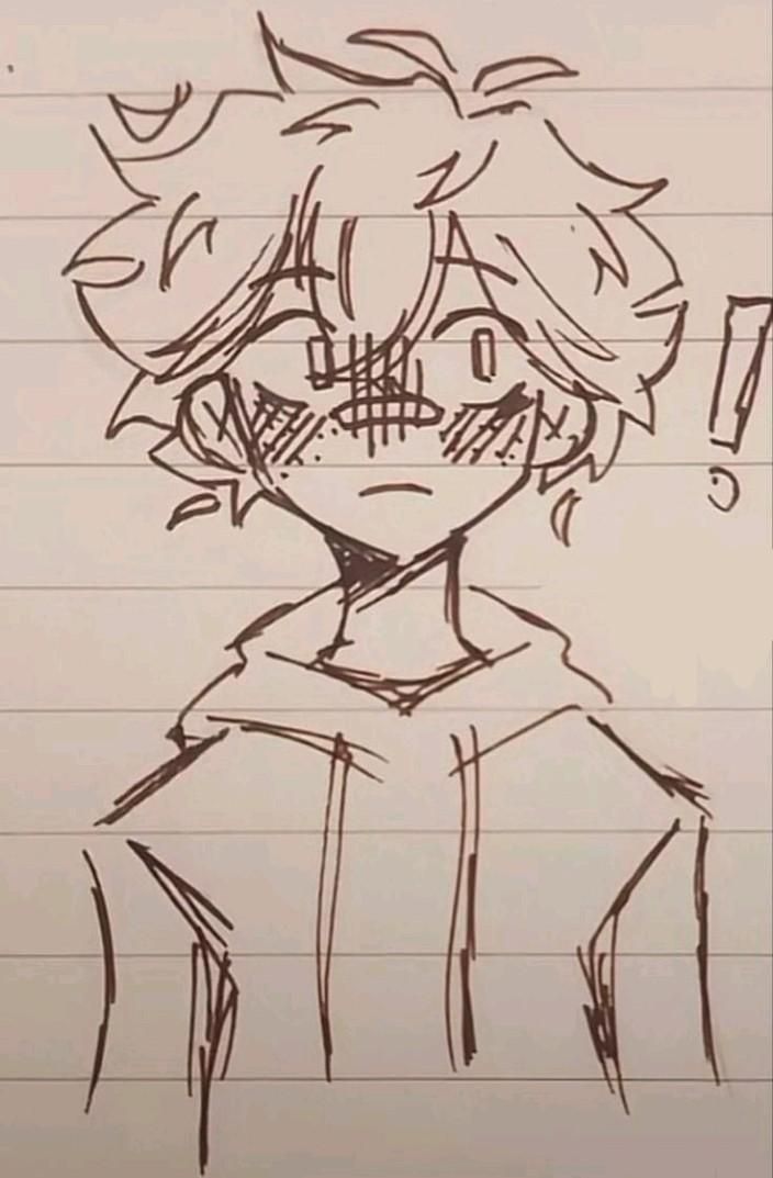 Desenho de Anime para Desenhar de personagem com cabelos bagunçados
