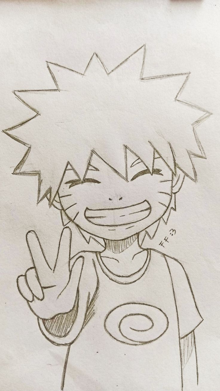 Desenho de Anime para Desenhar do Naruto Sorrindo fácil e bonito