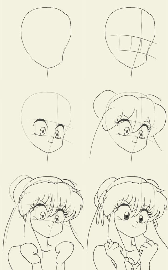 Desenho de Anime para Desenhar de menina feliz fácil e bonito