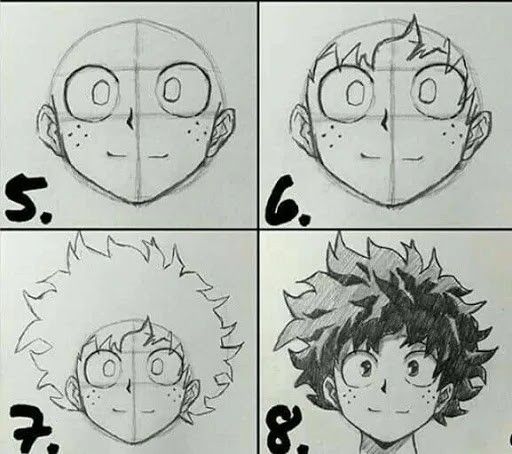 Desenho de Anime para Desenhar de rosto com cabelo estilizado