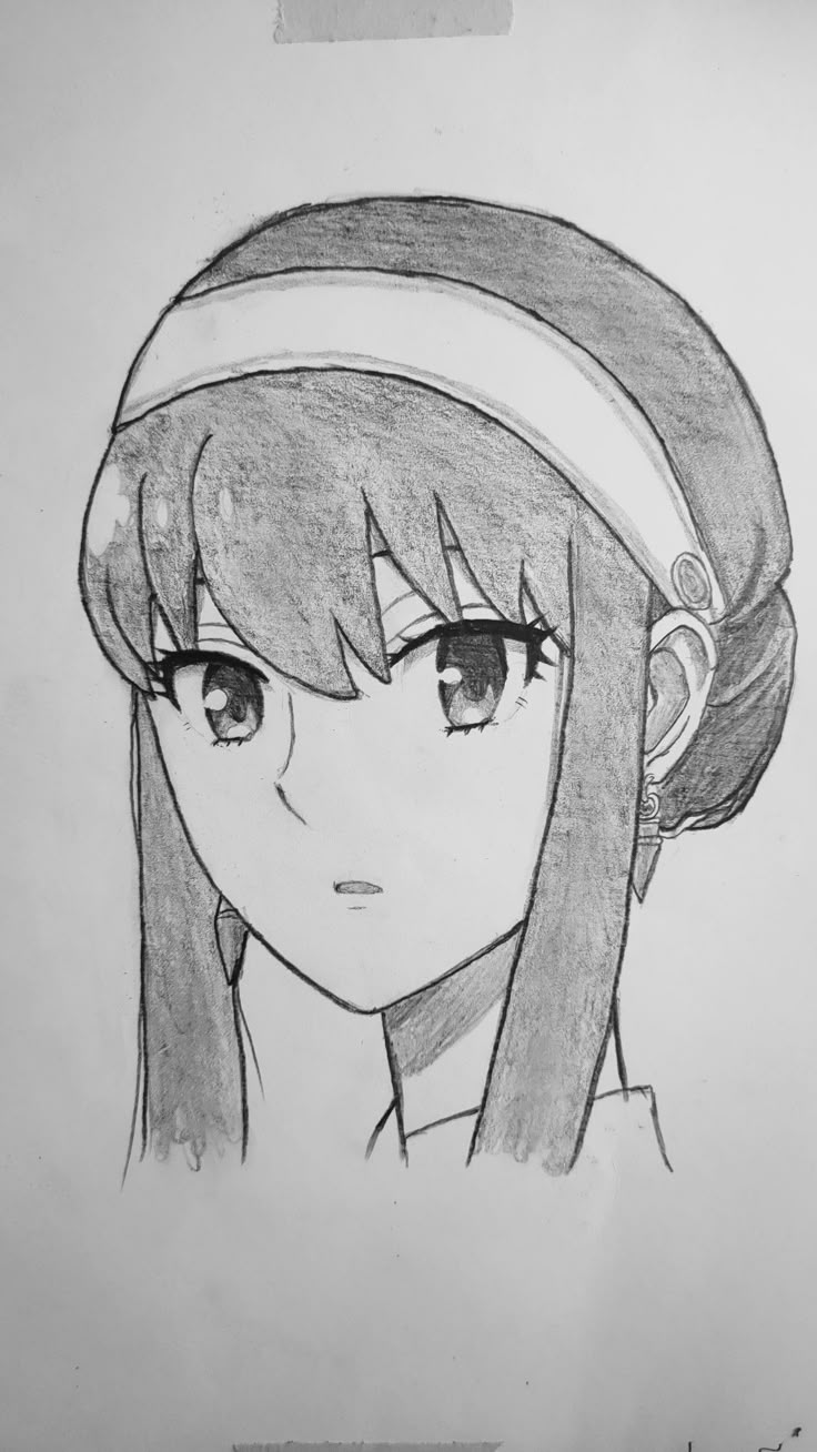 Desenho de Anime para Desenhar de garota com cabelo longo
