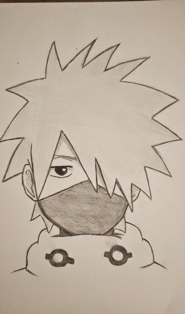 Desenho de Anime para Desenhar de personagem com cabelo espetado
