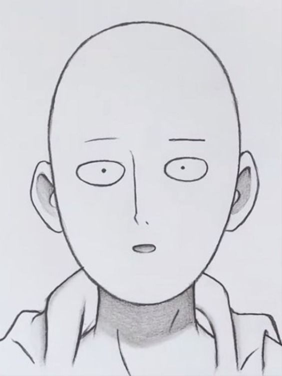 Desenho de Anime para Desenhar de personagem com cabeça lisa