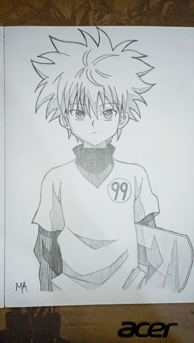 Desenho de Anime para Desenhar de garoto com cabelo espetado