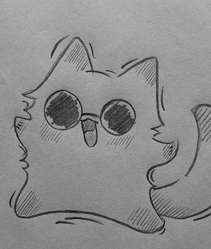 Desenho de Anime para Desenhar de um gato fofinho divertido
