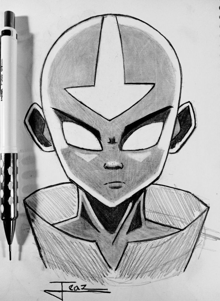 Desenho de Anime para Desenhar do personagem Aang fácil e bonito