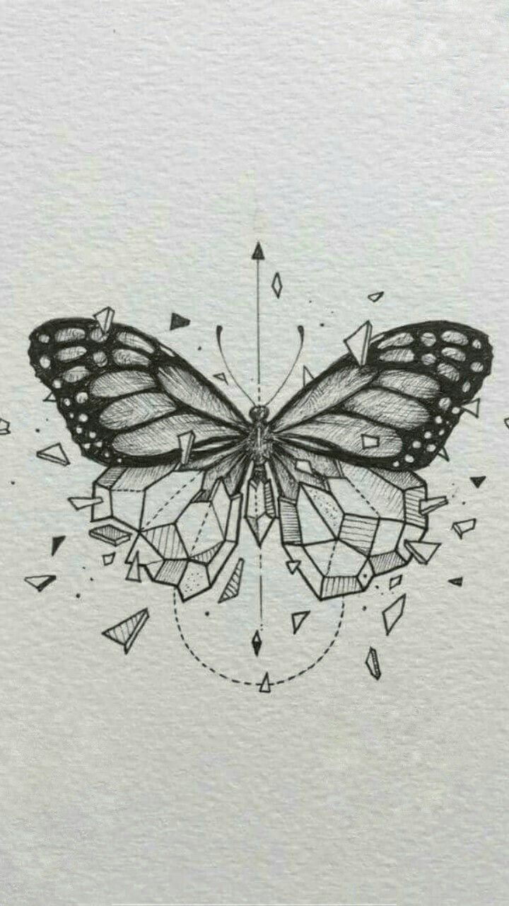 Desenho de Borboleta: Borboleta Geométrica para desenhar