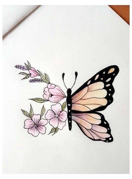 Desenho de Borboleta: Borboleta Realista a Lápis Simples