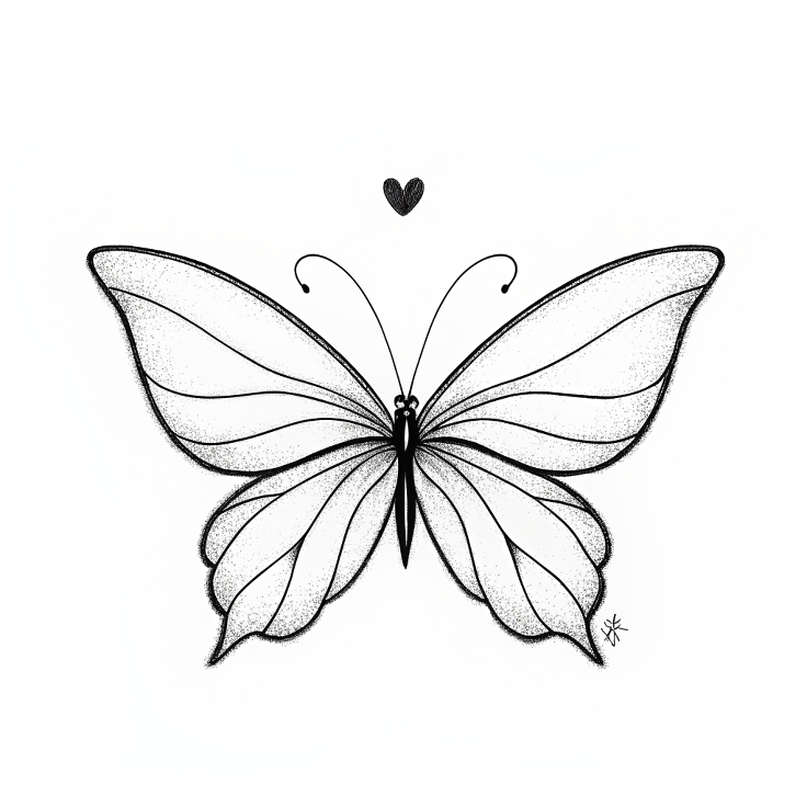 Desenho de Borboleta: Borboleta Realista a Lápis Simples