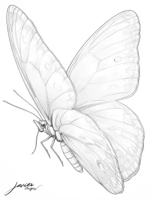 Desenho de Borboleta: Borboleta Realista a Lápis para desenhar
