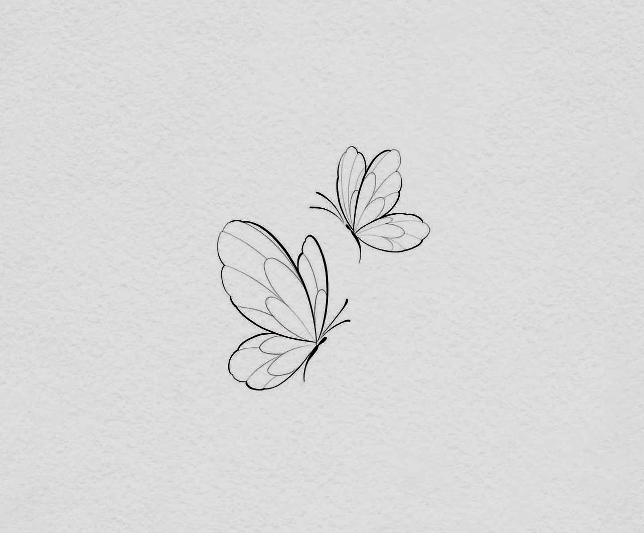 Desenho de Borboleta: Borboleta Simples a Lápis para desenhar