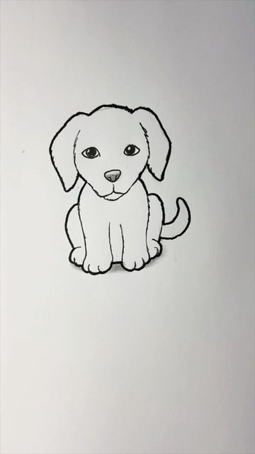 Desenho de Cachorro: Cachorro Fofo para desenhar