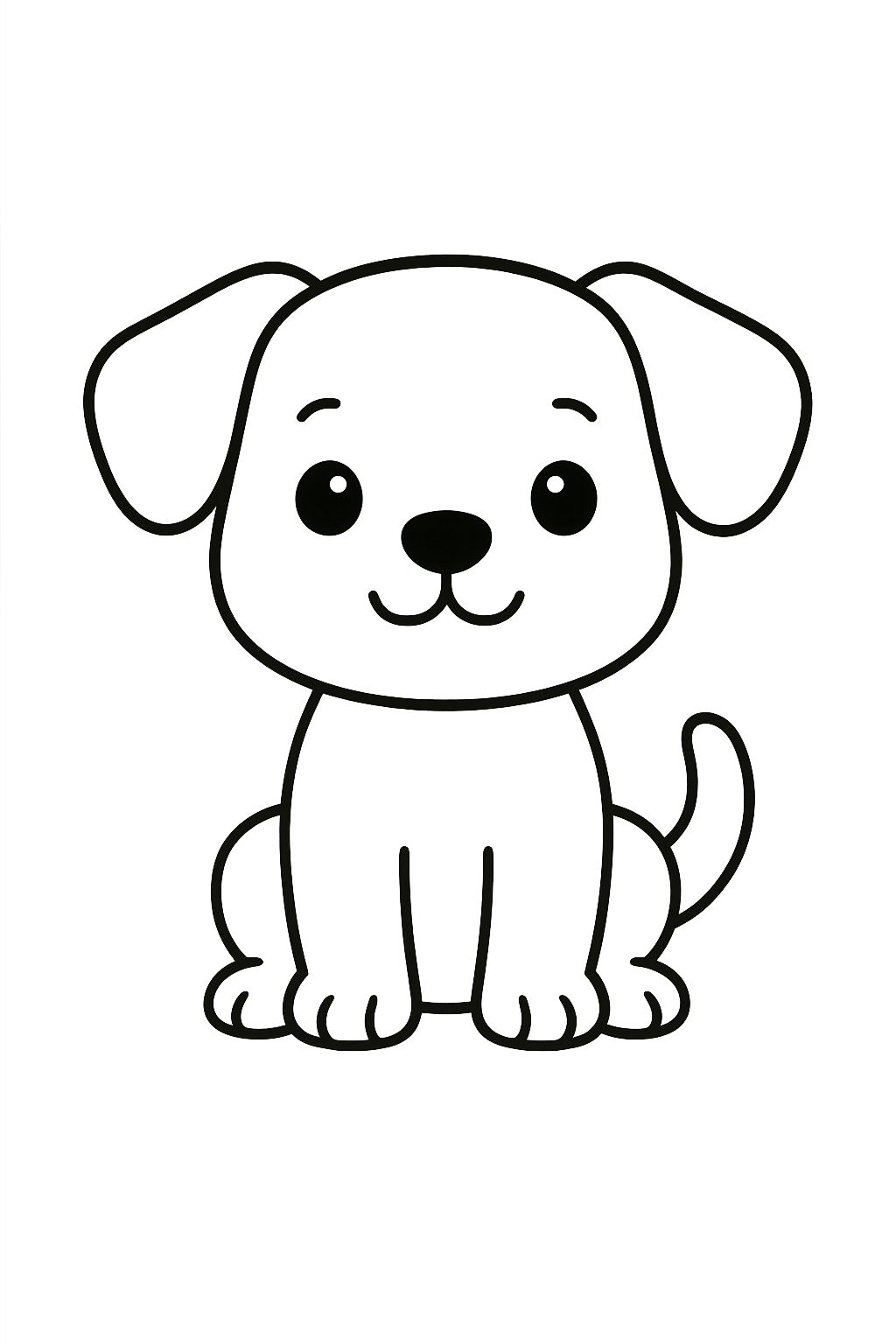 Desenho de Cachorro: Cachorrinho fofo para desenhar