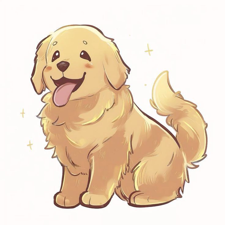 Desenho de Cachorro: Cachorro Golden Retriever para desenhar