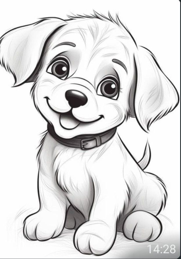 Desenho de Cachorro: Cachorro Fofo para desenhar