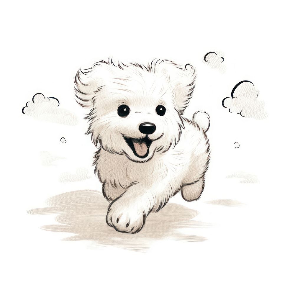 Desenho de Cachorro Cachorro Branco para desenhar