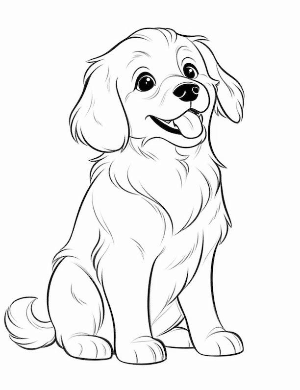 Desenho de Cachorro: Cachorro Golden Retriever para desenhar