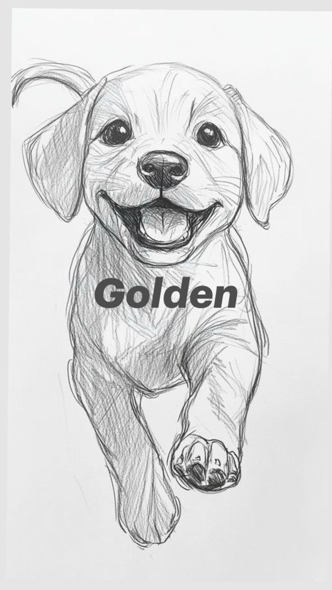 Desenho de Cachorro: Cachorro Golden Retriever para desenhar
