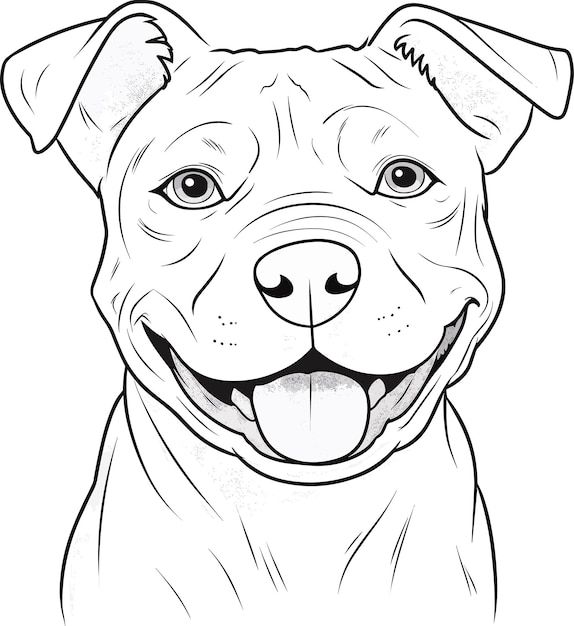 Desenho de Cachorro: Cachorro Pitbull Fofinho para desenhar
