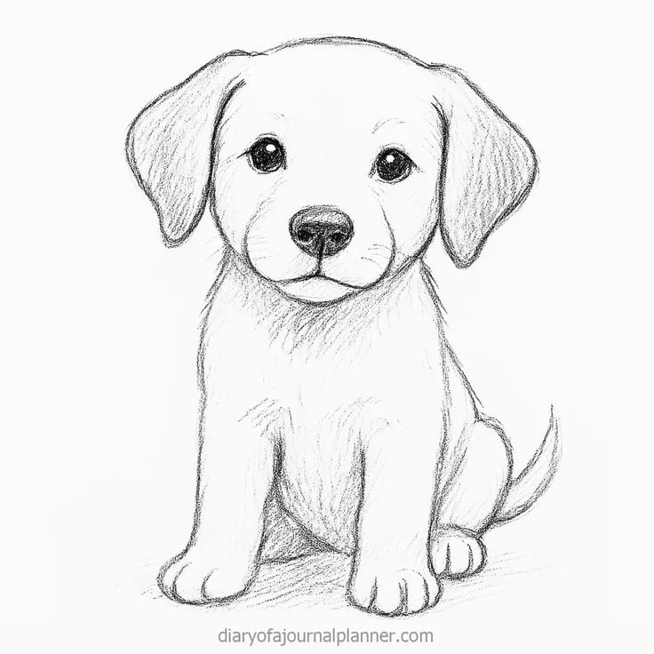 Desenho de Cachorro: Labrador Fofo para desenhar