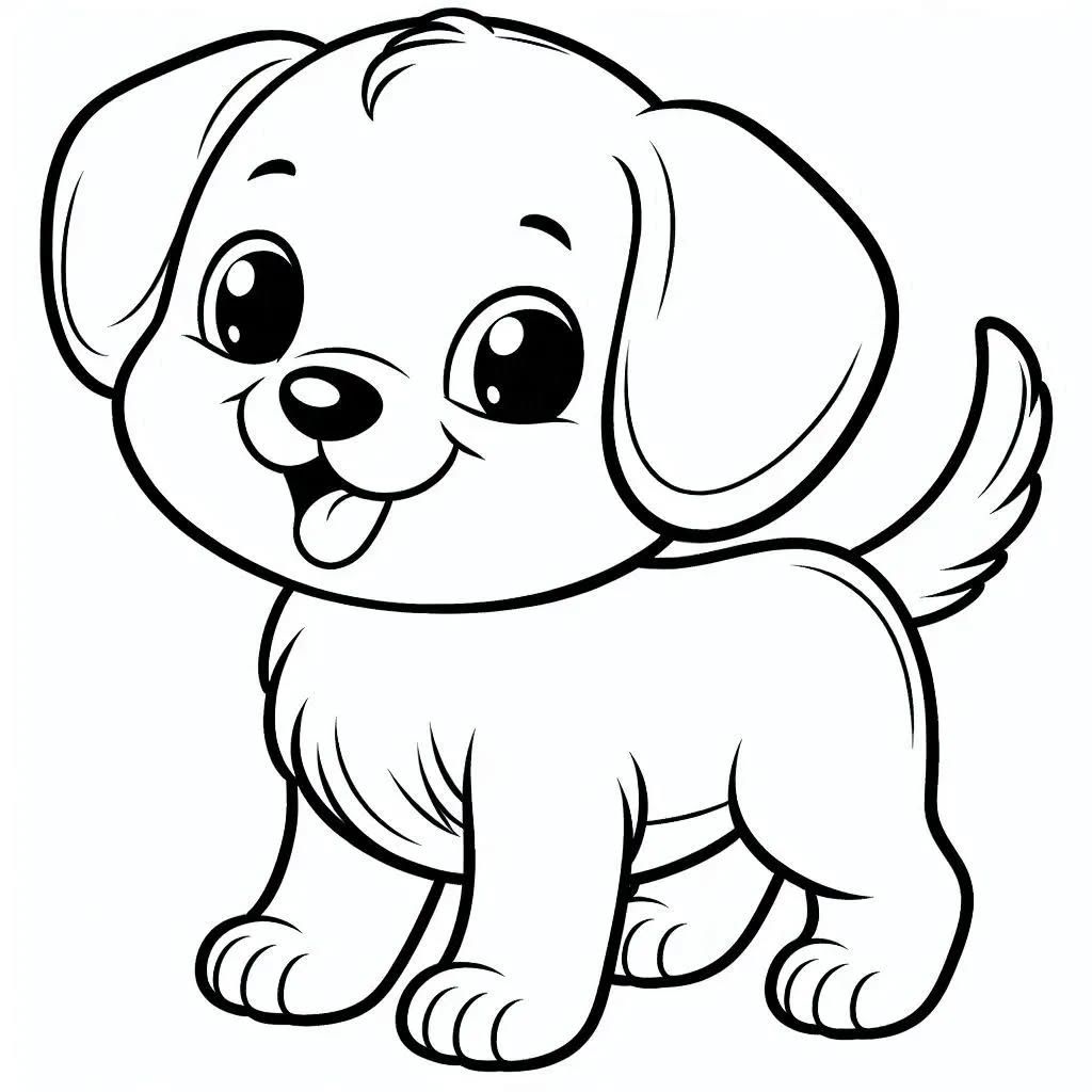 Desenho de Cachorro: Cachorrinho Fofo para desenhar