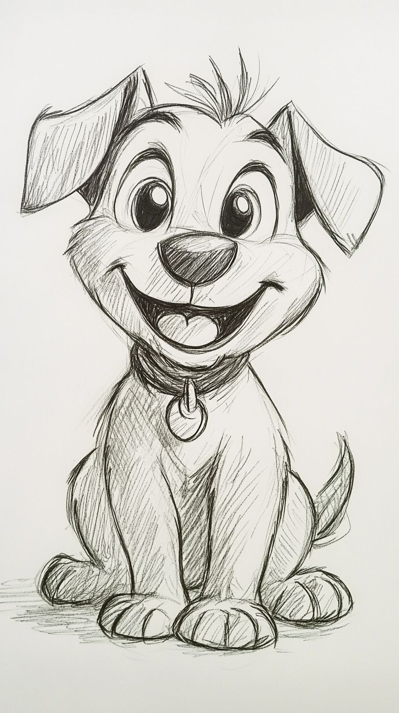 Desenho de Cachorro: Cachorrinho Fofo para desenhar