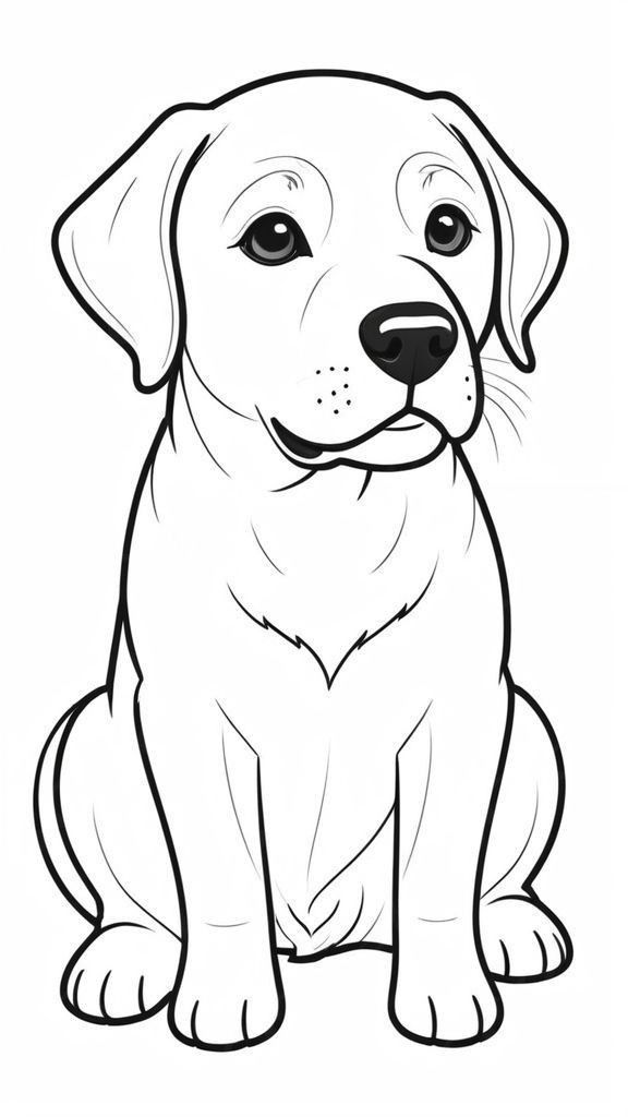 Desenho de Cachorro: Cachorro Labrador para desenhar