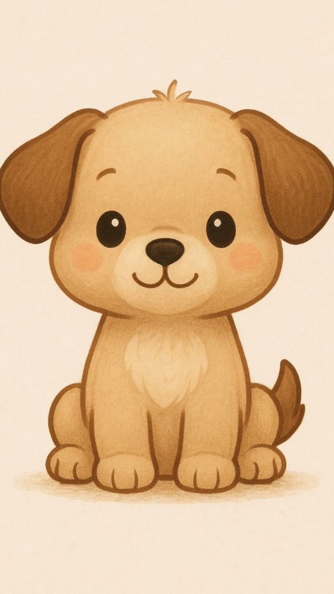 Desenho de Cachorro: Cachorro Fofo para desenhar