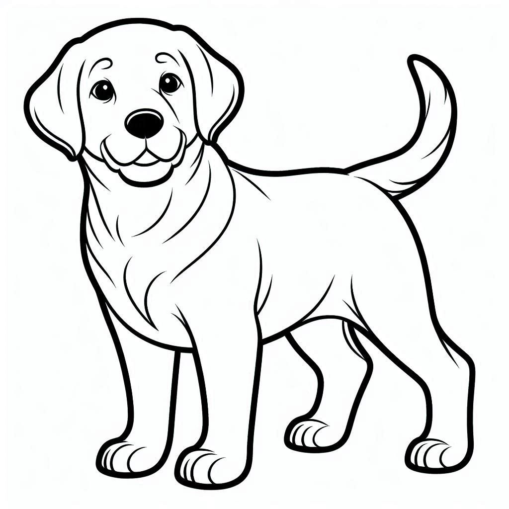 Desenho de Cachorro: Labrador para desenhar fácil