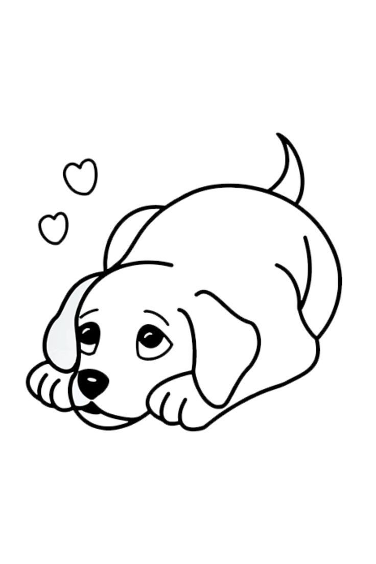 Desenho de Cachorro: Cachorrinho Fofo para desenhar