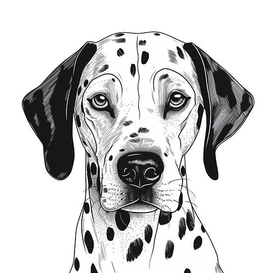 Desenho de Cachorro: Cachorro Dalmatinha para desenhar