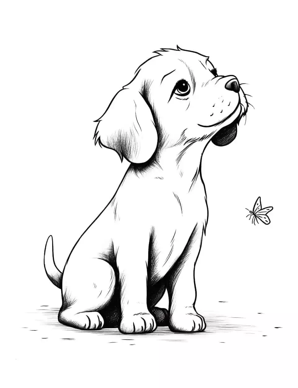 Desenho de Cachorro: Cachorro Beagle para desenhar