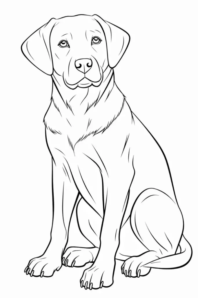 Desenho de Cachorro: Cachorro Labrador para desenhar
