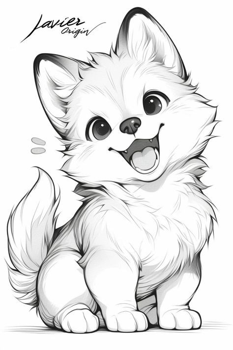 Desenho de Cachorro: Cachorrinho Fofo para desenhar