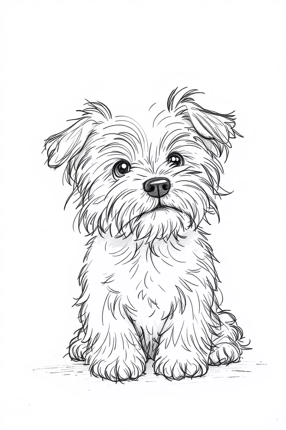 Desenho de Cachorro: Cachorro Maltês para desenhar