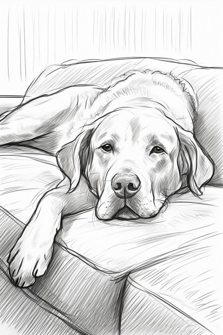 Desenho de Cachorro: Labrador Fofo para desenhar